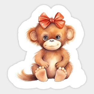 Orangutan Wearing Bow Sticker